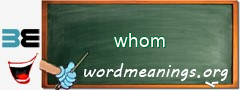 WordMeaning blackboard for whom